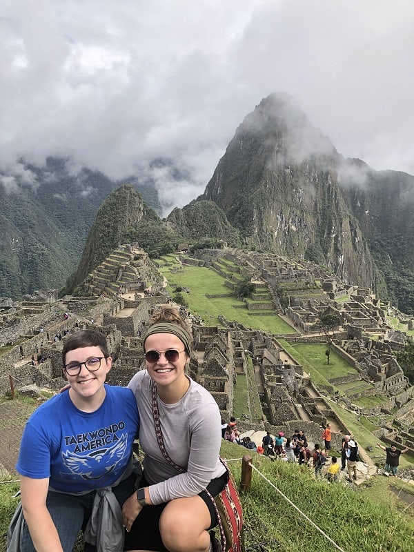Abigail Edminster ‘21 (left) and Julia South ‘21 (right) on Machu Picchu a week before the ban was put in place. 