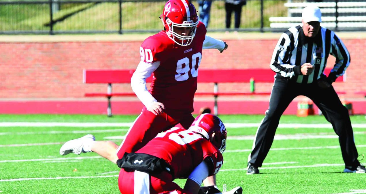 Varsity Football records win against Ohio Wesleyan 38-37