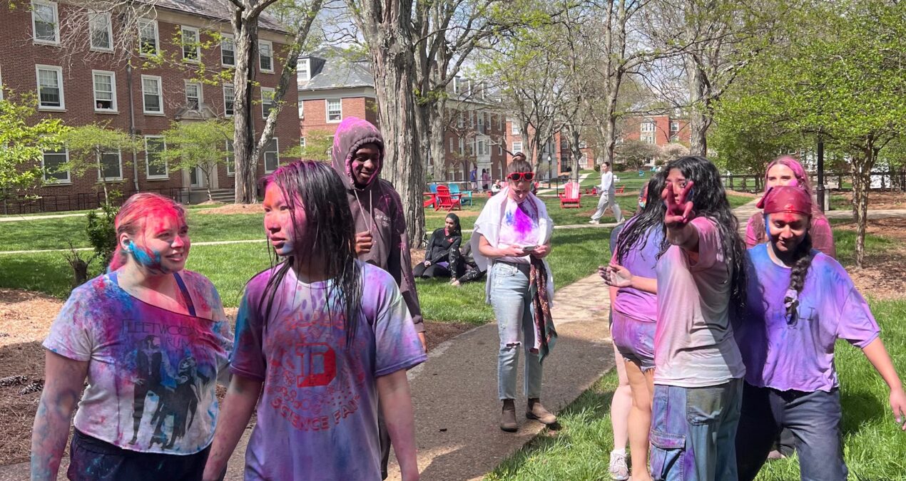 Students celebrate Hindu holiday Holi on East Quad