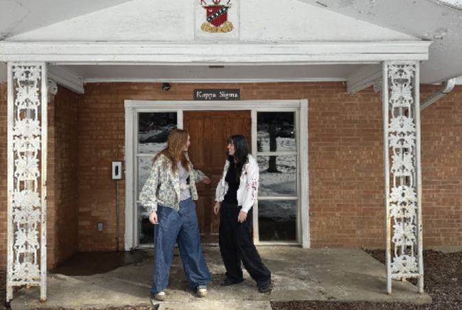 Two women participate in fraternity rush process for Kappa Sigma